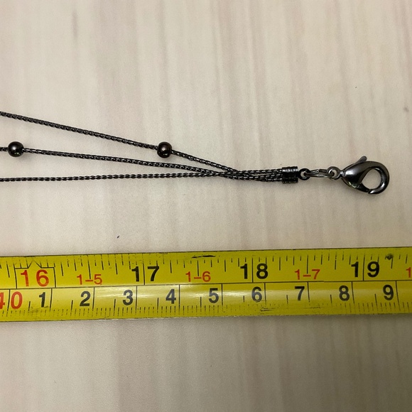 Multi Strand Necklace Earrings Set with Silver Tone and Faceted Beads - Picture 5 of 10